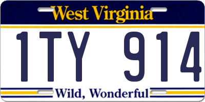 WV license plate 1TY914