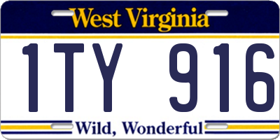 WV license plate 1TY916