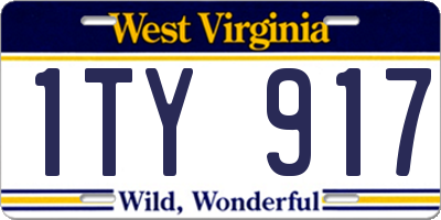 WV license plate 1TY917