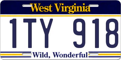 WV license plate 1TY918