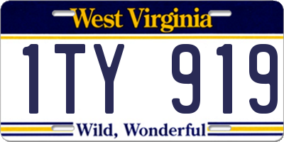 WV license plate 1TY919