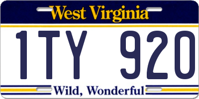 WV license plate 1TY920