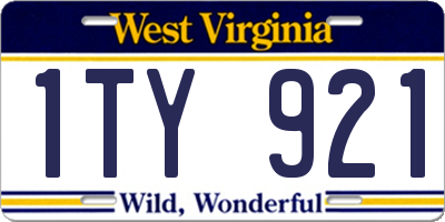 WV license plate 1TY921