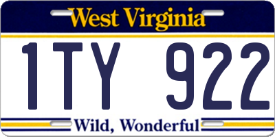 WV license plate 1TY922