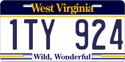 WV license plate 1TY924
