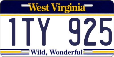 WV license plate 1TY925