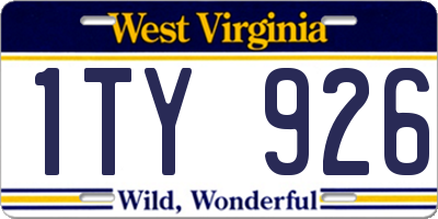 WV license plate 1TY926