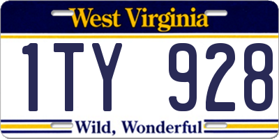 WV license plate 1TY928