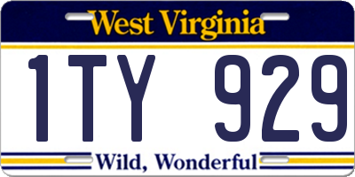 WV license plate 1TY929