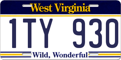 WV license plate 1TY930