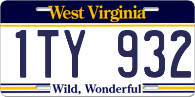 WV license plate 1TY932