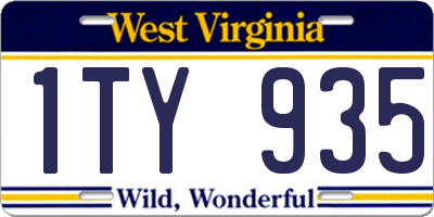 WV license plate 1TY935