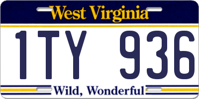 WV license plate 1TY936