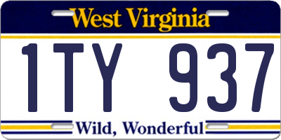 WV license plate 1TY937