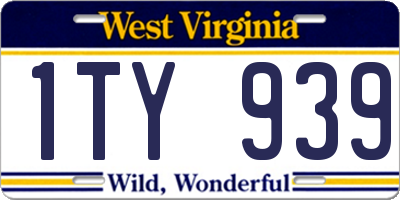 WV license plate 1TY939
