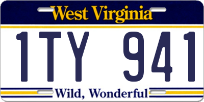 WV license plate 1TY941