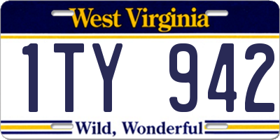 WV license plate 1TY942