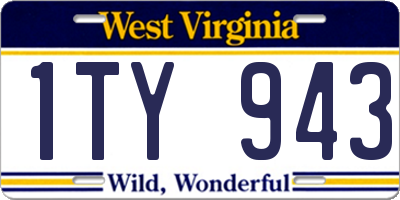 WV license plate 1TY943