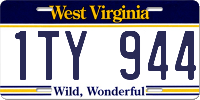 WV license plate 1TY944