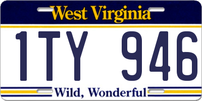 WV license plate 1TY946