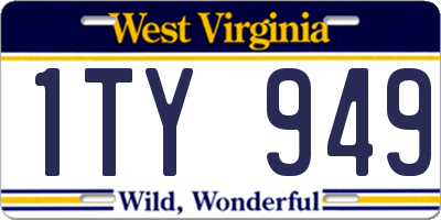 WV license plate 1TY949