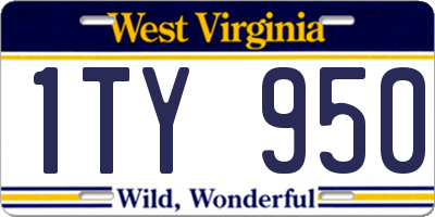 WV license plate 1TY950