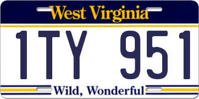 WV license plate 1TY951