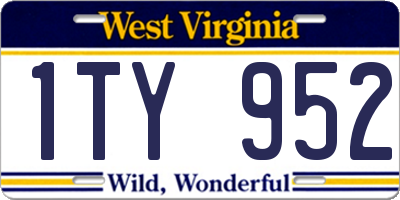 WV license plate 1TY952