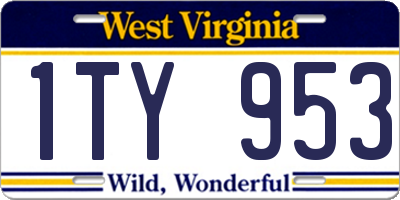 WV license plate 1TY953