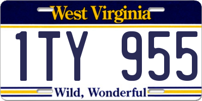 WV license plate 1TY955