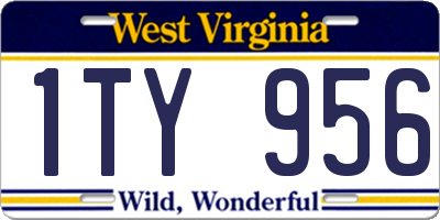 WV license plate 1TY956
