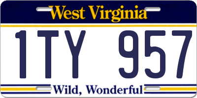 WV license plate 1TY957