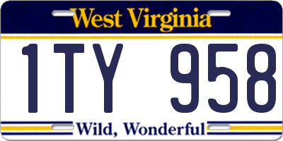 WV license plate 1TY958