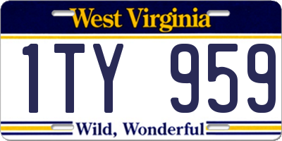 WV license plate 1TY959