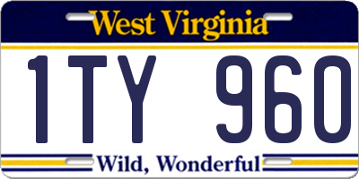 WV license plate 1TY960