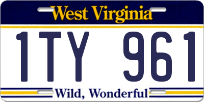 WV license plate 1TY961