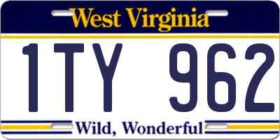 WV license plate 1TY962