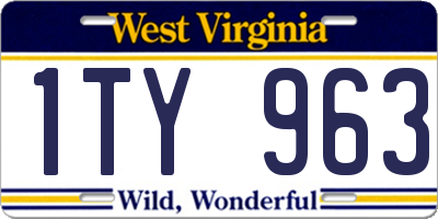 WV license plate 1TY963