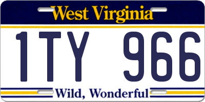 WV license plate 1TY966