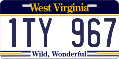 WV license plate 1TY967