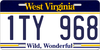 WV license plate 1TY968