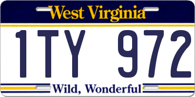 WV license plate 1TY972