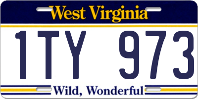 WV license plate 1TY973