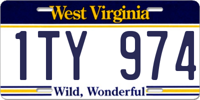 WV license plate 1TY974