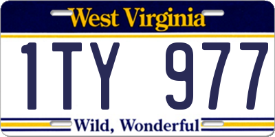 WV license plate 1TY977