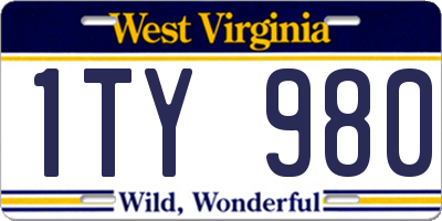 WV license plate 1TY980