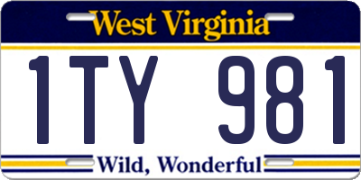 WV license plate 1TY981
