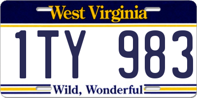 WV license plate 1TY983