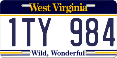 WV license plate 1TY984
