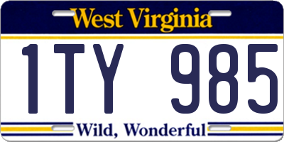 WV license plate 1TY985